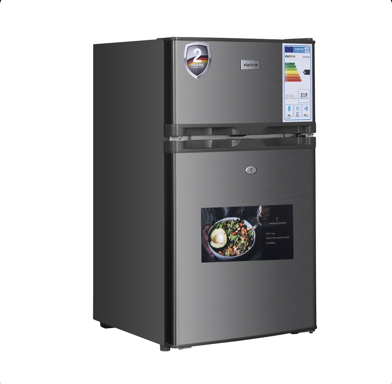 RÉFRIGÉRATEUR BAR 2 PORTES INOX 90 LITRES Defrost