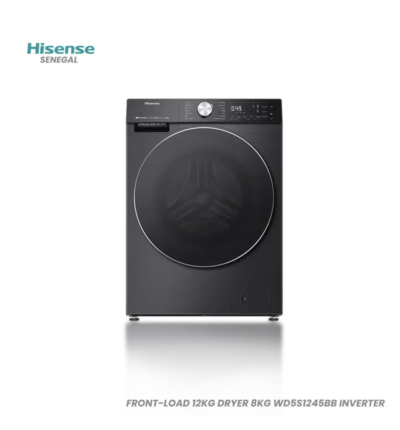 Hisense Machine à Laver Front-Load 12KG + 8kg séchage Inverter